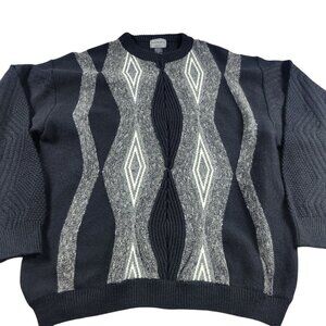 Vintage Montecatini Sweater Mens XL Acrylic Wool Blend Crewneck Italy 90s Read*